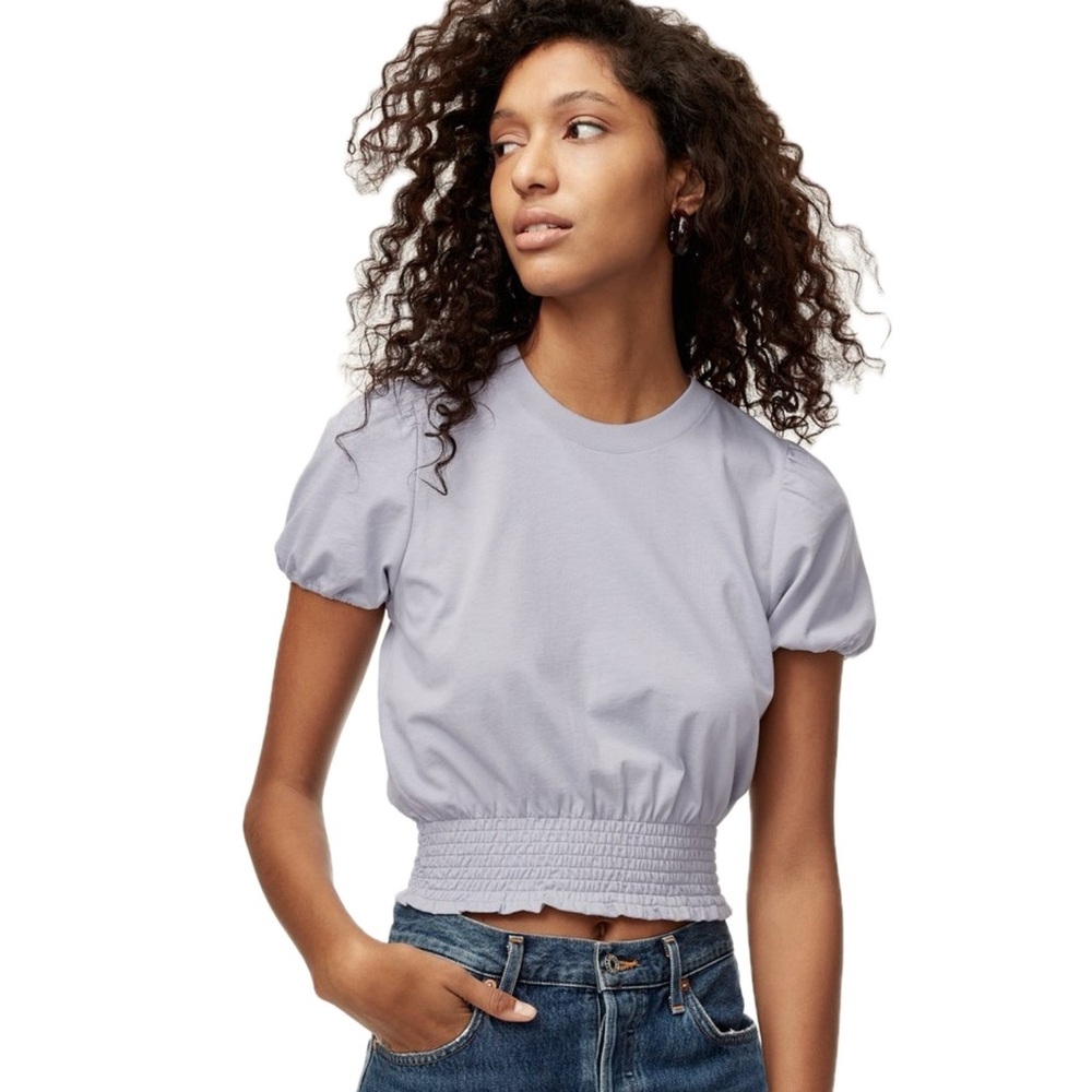 Sz.M-Wilfred Short sleeve top with Smocked waist hem